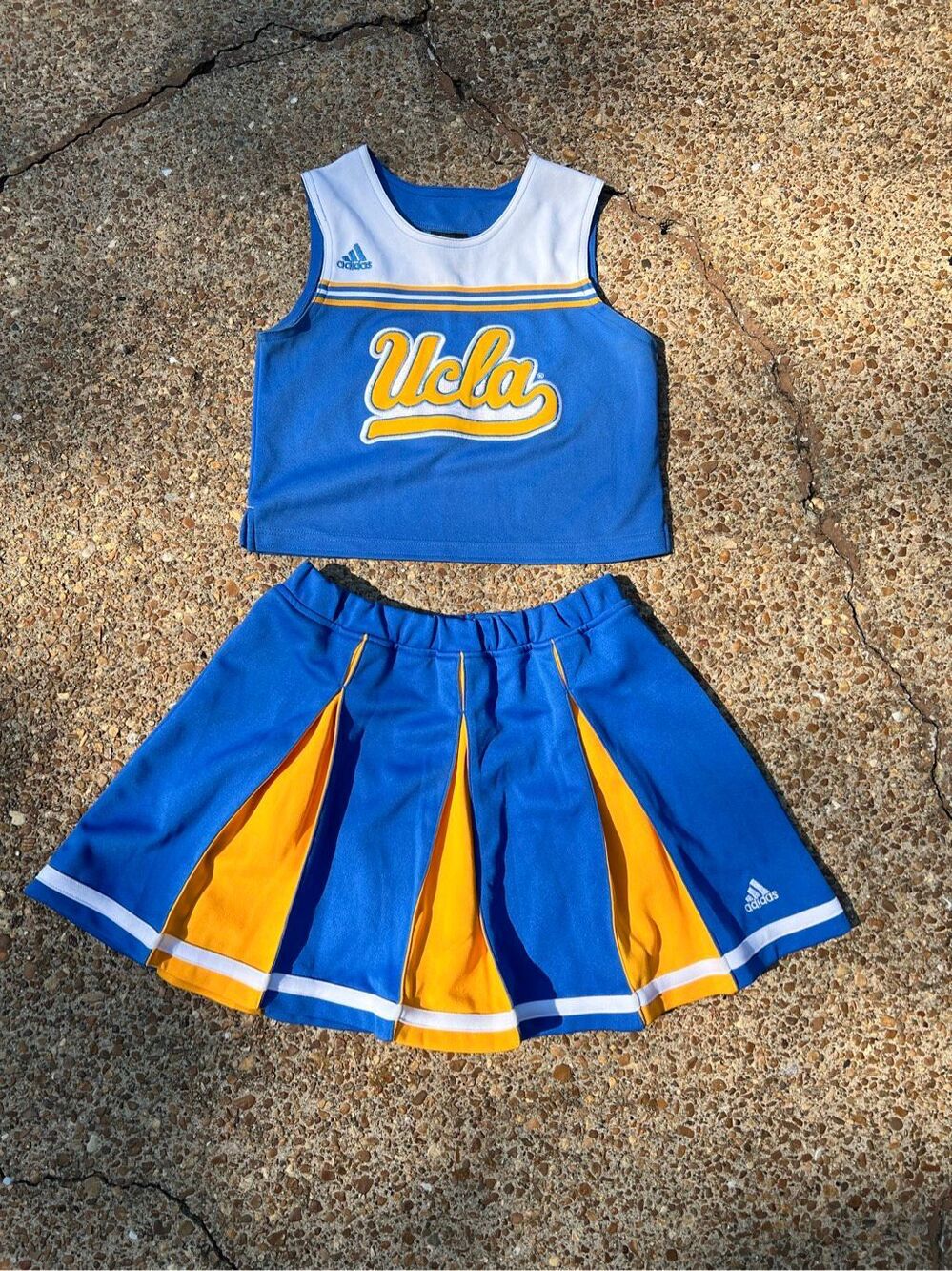 Official Adidas UCLA Bruins Cheerleader Skirt Set costume Large 14 Women’s xs S